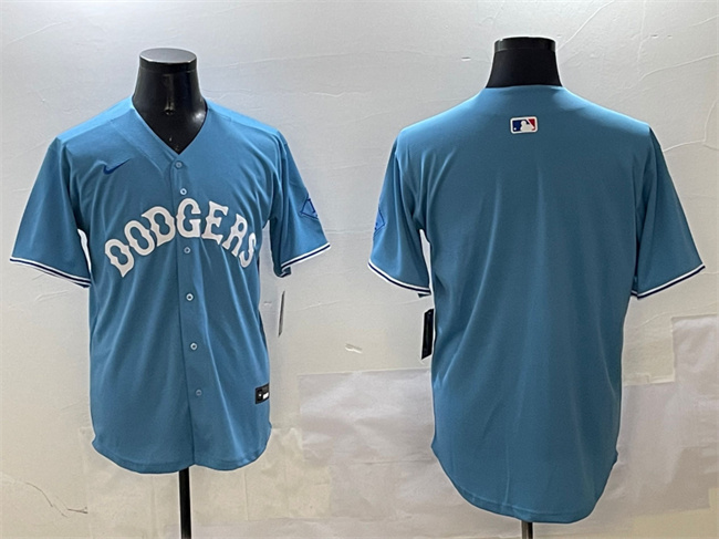 Men's Los Angeles Dodgers Blank Light Blue Limited Stitched Baseball Jersey Men's Los Angeles Dodgers Blank Light Blue Limited Stitched Baseball Jersey